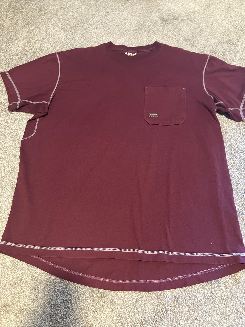 NWOT ARIAT MEN’S REBAR WORKMAN POCKET COTTON TSHIRT SIZE XL
